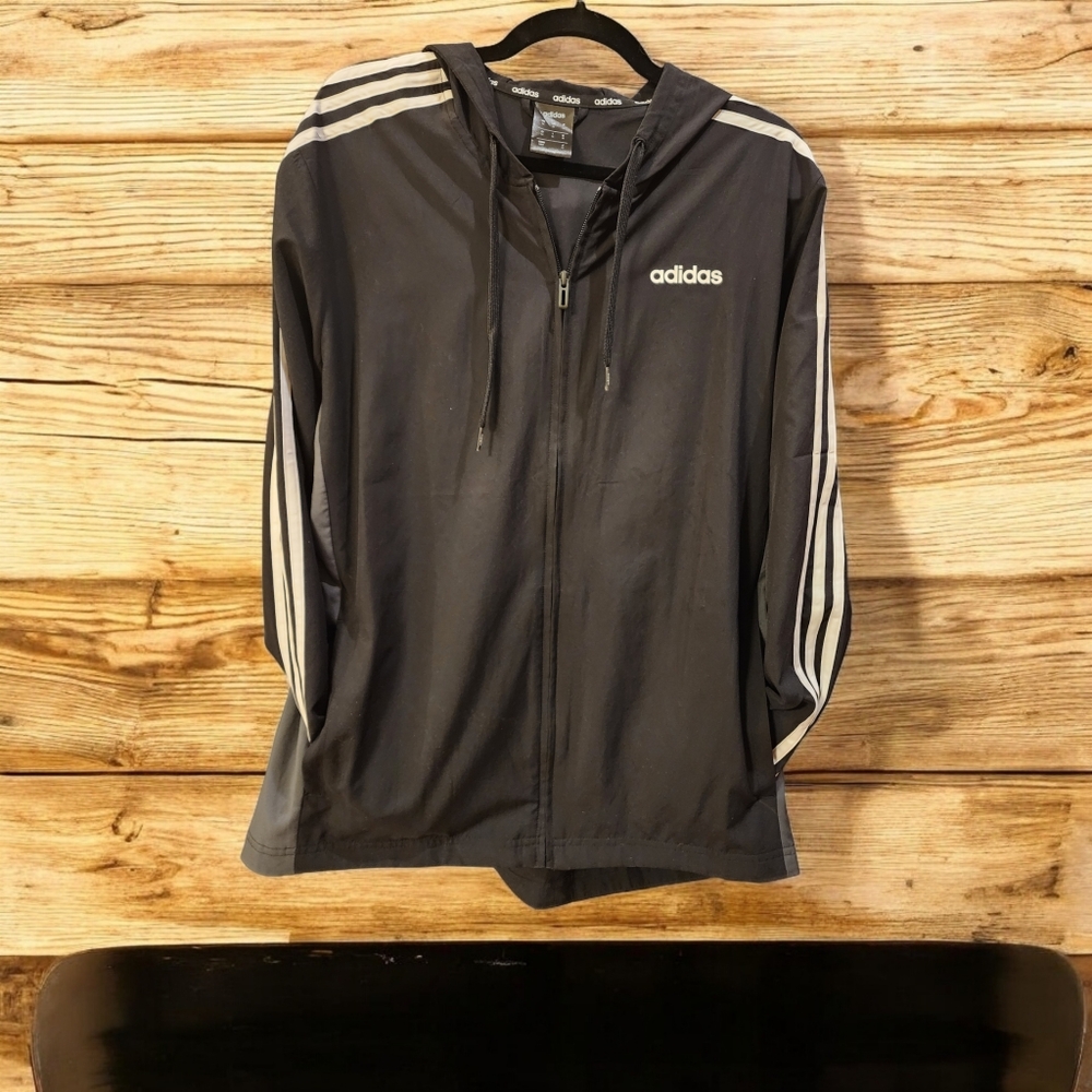 Adidas Climalite Lightweight Hooded Track Jacket, Windbreaker